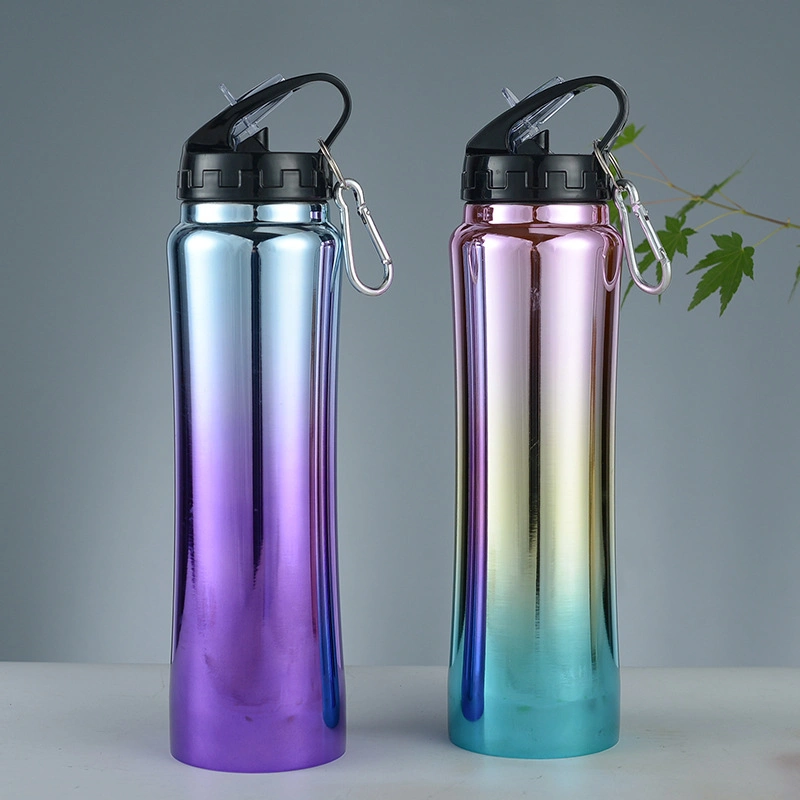 500ml New-Design Double Wall Stainless Steel Vacuum Flask Portable Water Bottle for Outdoor Sport Activity with Straw Lid
