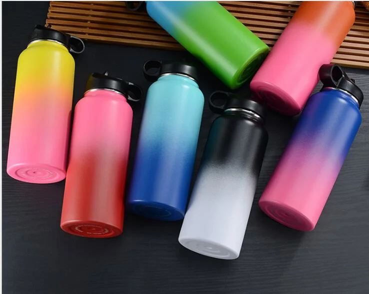 18/32/40oz Stainless Steel Double Insulated Cup Creative Color Gradient Space Pot Outdoor Portable Water Cup Gift Custom Logo Vacuum Bottle
