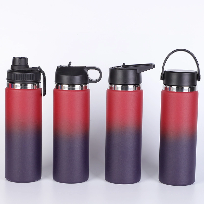 32oz Double Stainless Steel Space Pot Spray Gradient Color Vacuum Insulated Water Bottle Thermoses Flask 304 Thermoses Cup