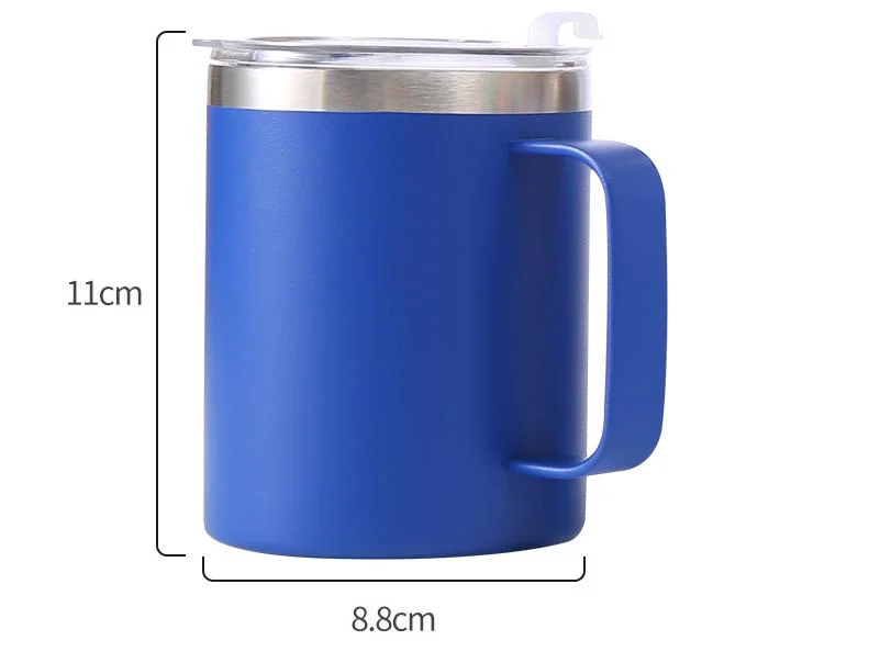 Custom Logo 15 Oz Double Wall Stainless Steel Vacuum Insulated Powder Coated Regular Tumbler Coffee Travel Mug