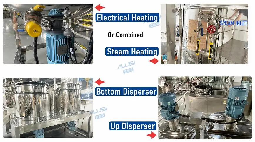 Steam Heating Emulsifier 100L Vacuum Emulsifier Cream Cleanser Vacuum Emulsifier Pot