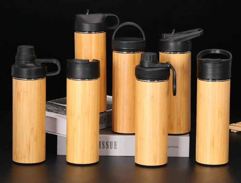 350/500ml New Hot Sale Stainless Steel Vacuum Flask European and American Creative Bamboo Space Pot Outdoor Portable Sports Bottle Can Be Wholesale Mug