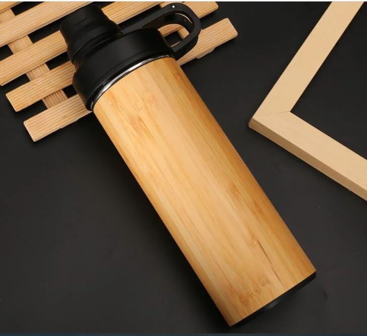 12/18ozl New Hot Sale Stainless Steel Vacuum Flask European and American Creative Bamboo Space Pot Outdoor Portable Sports Bottle Can Be Wholesale