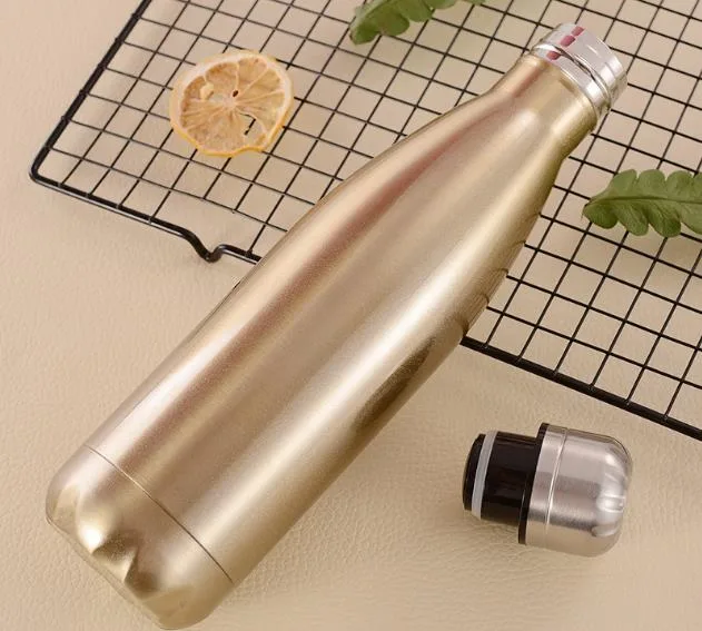 Double Wall Insulated Stainless Steel Cola Shape Sport Water Bottle Vacuum Flask