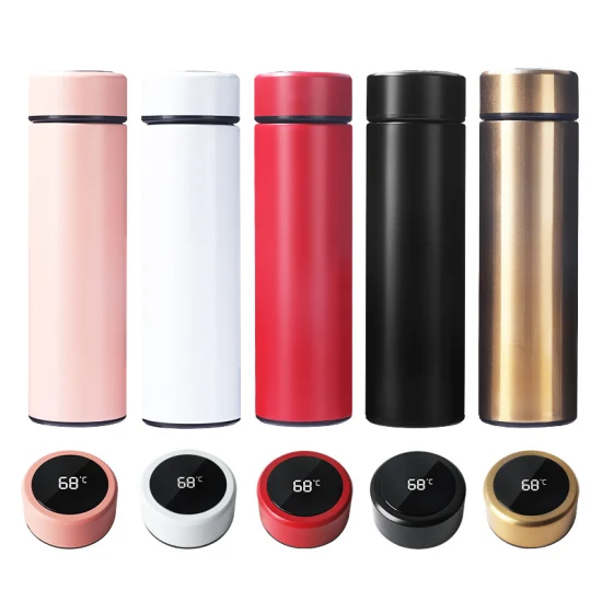 LED Smart Cup Digital Temperature Display 500ml Bottles Double Wall Stainless Steel Water Bottle Thermos Custom Logo Vacuum Flask