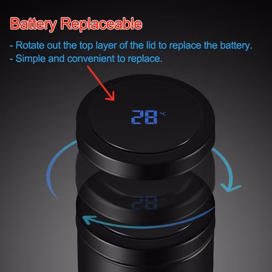 LED Smart Cup Digital Temperature Display 500ml Bottles Double Wall Stainless Steel Water Bottle Thermos Custom Logo Vacuum Flask